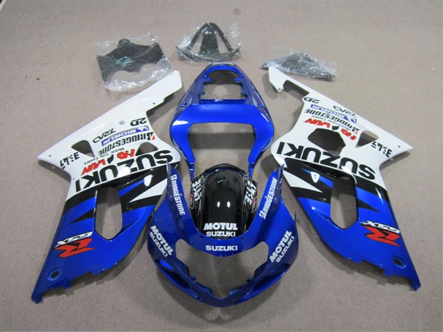 ABS Carenados Motocicleta GSXR 600 K1 K2 K3 01-03 - Azul Blanco Motul