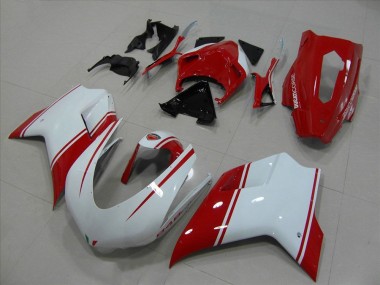 Carenados Moto Ducati 848 1098 1198 07-14 - Blanco & Rojo Carrera Versión