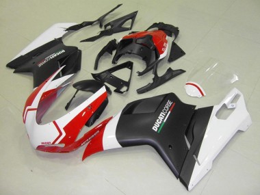 Carenados Moto Ducati 848 1098 1198 07-14 - Negro Mate Blanco Rojo