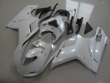 Carenados Moto Ducati 848 1098 1198 07-14 - Pear Blanco Negro Calcomanías