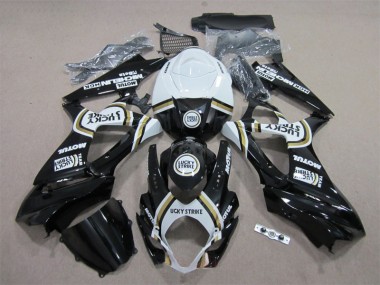 Carenados Moto GSXR 1000 K7 07-08 - Negro Lucky Strike Blanco Motul