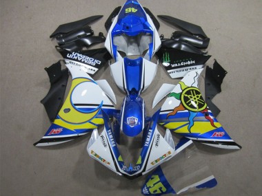 Carenados Moto R1 12-14 - Azul Blanco Amarillo 46