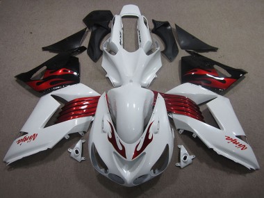 Carenados Moto ZX14R ZZR 1400 06-11 - Blanco Rojo Ninja