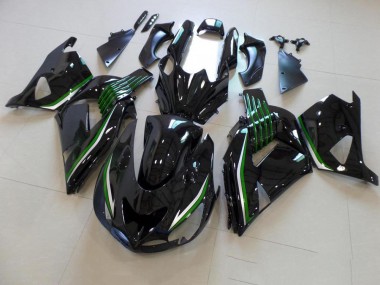 Carenados Moto ZX14R ZZR 1400 06-11 - Brillante Negro con Verde Line