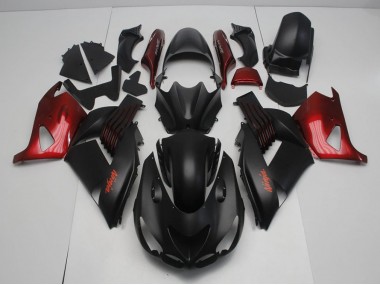 Carenados Moto ZX14R ZZR 1400 06-11 - Negro Mate & Rojo