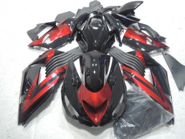 Inyección Kits Carenados Moto ZX14R ZZR 1400 06-11 - Negro Rojo