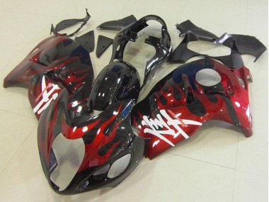 Kits Carenados Moto GSXR 1300 Hayabusa 96-07 - Negro Rojo Llama